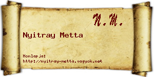 Nyitray Metta névjegykártya
